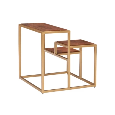 Camber 3 Tiered Plant Stand Side Table Gold - Powell Company 6 Camber 3 Tiered Plant Stand Side Table Gold - Powell Company - Image 4