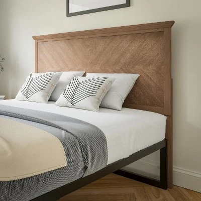 Flash Furniture Fiona Herring Bone Wooden Adjustable Headboard For Universal Metal Bed Frames 3 Flash Furniture Fiona Herring Bone Wooden Adjustable Headboard For Universal Metal Bed Frames
