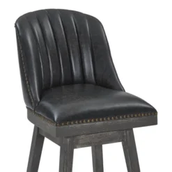 30" Journey Faux Leather Wood Swivel Barstool Gray Onyx - Armen Living 11 30" Journey Faux Leather Wood Swivel Barstool Gray Onyx - Armen Living -Famous Furniture Store GUEST 12031deb 888e 4d07 a2a2 0add7c51897a