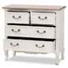 Amalie 4 Drawer Accent Dresser White/Oak - Baxton Studio -Famous Furniture Store GUEST 120b8e09 e082 4c60 8b47 24d25c20c237
