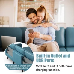 Costway Modular L-shaped Sectional Sofa W/ Reversible Chaise & 4 USB Ports 16 Costway Modular L-shaped Sectional Sofa W/ Reversible Chaise & 4 USB Ports -Famous Furniture Store GUEST 134b35bd 8a5d 4a0d 8a63 7cf4434dee46