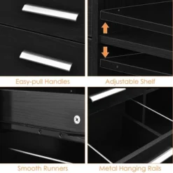 Costway 3-Drawer File Cabinet Mobile Lateral Cabinet Printer Stand EspressoBlack -Famous Furniture Store GUEST 136be8a4 c209 4c1e a974 2fde2ffb884c