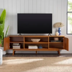 Solid Wood Mid-Century Modern TV Stand For TVs Up To 80" - Saracina Home 22 Solid Wood Mid-Century Modern TV Stand For TVs Up To 80" - Saracina Home -Famous Furniture Store GUEST 13d172c2 7522 436c b47e 043357d4492b