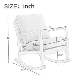 Christie Linen Fabric Upholstered Solid Wood Armrest Nursery Glider Rocker Chair For Living And Bedroom-Maison Boucle -Famous Furniture Store GUEST 13f9d811 fecf 4361 a146 7b7d791fe619