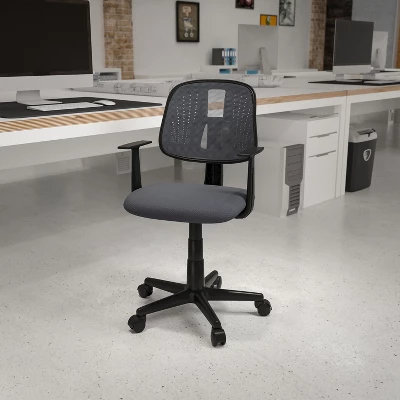 Flash Furniture Flash Fundamentals Mid-Back Mesh Swivel Task Office Chair With Pivot Back And Arms 3 Flash Furniture Flash Fundamentals Mid-Back Mesh Swivel Task Office Chair With Pivot Back And Arms