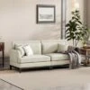 81.8" Upholstered Country Loveseat Sofa With Wooden Legs And Two Throw Pillows-ModernLuxe -Famous Furniture Store GUEST 145c0bec 27be 417a afe2 543139dd9ffa