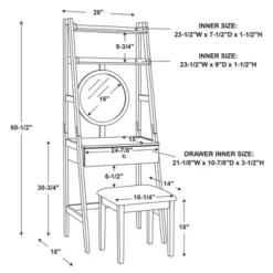 Alaina Leaning Vanity Set White - Linon -Famous Furniture Store GUEST 14cb2afb 97ca 45dc 97cb 840474c5b4b8
