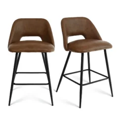 26.5" Edwin Upholstered Counter Height Stool (Set Of 2) Black Leg-The Pop Maison -Famous Furniture Store GUEST 155d290d 797e 42b7 942f 11b598679aa5