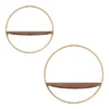2pc Maxfield Round Wall Shelf Set Walnut Brown - Kate & Laurel All Things Decor
