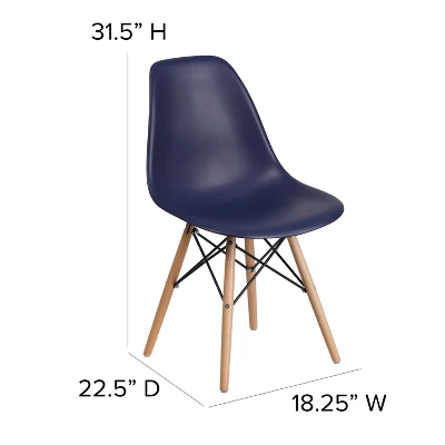 Emma And Oliver Plastic Accent Dining Chair With Wooden Legs 5 Emma And Oliver Plastic Accent Dining Chair With Wooden Legs - Image 3