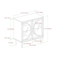 Metal Door Tempered Glass TV Stand For TVs Up To 32" Dark Walnut - Saracina Home -Famous Furniture Store GUEST 16fef13b 939c 4748 80ff 6c8fe3948086
