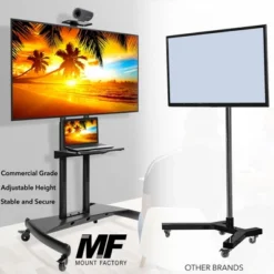 Mount Factory Rolling TV Stand Mobile TV Cart For 55" - 80" Plasma Screen, LED, LCD, OLED, Curved TV's - Universal Mount With Wheels 12 Mount Factory Rolling TV Stand Mobile TV Cart For 55" - 80" Plasma Screen, LED, LCD, OLED, Curved TV's - Universal Mount With Wheels -Famous Furniture Store GUEST 178b45e8 18a6 4761 b894 60e4adcdf5b3