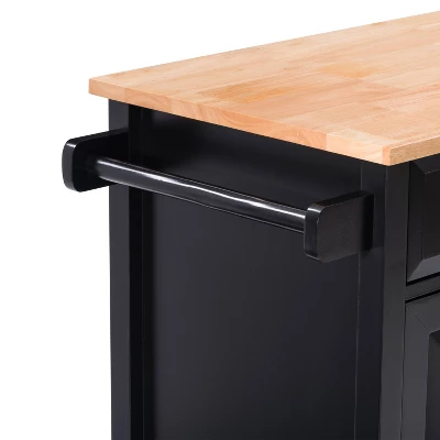 Sage Wood Kitchen Cart With Cupboard Black - CorLiving 10 Sage Wood Kitchen Cart With Cupboard Black - CorLiving - Image 8