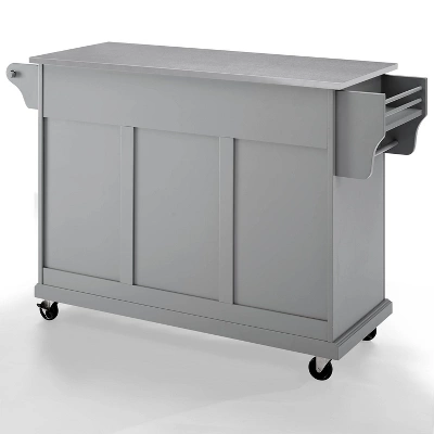 Stainless Steel Top Kitchen Cart/Island Vintage Gray - Crosley 4 Stainless Steel Top Kitchen Cart/Island Vintage Gray - Crosley - Image 2