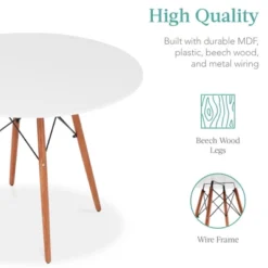 Best Choice Products 5-Piece Compact Mid-Century Modern Dining Set W/ 4 Chairs, Wooden Legs, Plastic Seats -Famous Furniture Store GUEST 18ef0678 ccec 46e9 b95e 1a7aa5d16234