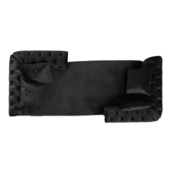 Houck Modern Glam Tufted Velvet Tete-A-Tete Chaise Lounge With Accent Pillows - Christopher Knight Home -Famous Furniture Store GUEST 19624b09 57fc 4fa0 a25b cb35e628c34b