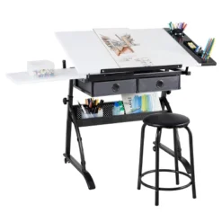 Core Drawing Table And Stool Set Charcoal Black/White - Studio Designs 38 Core Drawing Table And Stool Set Charcoal Black/White - Studio Designs -Famous Furniture Store GUEST 19669677 8f59 4c0d 8352 c68dff88710f