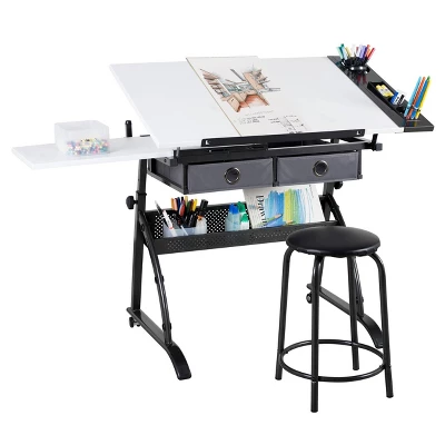 Core Drawing Table And Stool Set Charcoal Black/White - Studio Designs 19 Core Drawing Table And Stool Set Charcoal Black/White - Studio Designs - Image 17