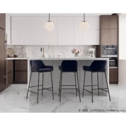 Set Of 2 Daniella Metal/Velvet Barstools - LumiSource -Famous Furniture Store GUEST 197eee8f fb16 43c8 a41c a69420212599