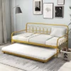 Costway Twin Size Metal Daybed With Trundle Space-Saving Sofa Bed Lockable Wheels Gold 1 Costway Twin Size Metal Daybed With Trundle Space-Saving Sofa Bed Lockable Wheels Gold -Famous Furniture Store GUEST 1986c1e7 18aa 49ac a034 1d3640660751