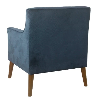 Davis Mid-Century Accent Chair Navy Velvet - HomePop 5 Davis Mid-Century Accent Chair Navy Velvet - HomePop - Image 3