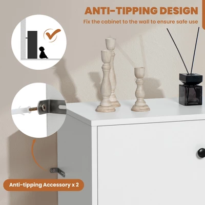 Costway Kitchen Storage Cabinet 2 Drawer Sideboard Floor Cupboard With Adjustable Shelves 8 Costway Kitchen Storage Cabinet 2 Drawer Sideboard Floor Cupboard With Adjustable Shelves - Image 6