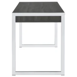 Wallice 2 Drawer Writing Desk With Chrome Base Weathered Gray - Coaster -Famous Furniture Store GUEST 1b032d5a 80a6 4a15 a4b7 d4c7c374f164
