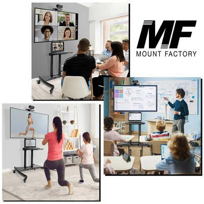 Mount Factory Rolling TV Stand Mobile TV Cart For 55" - 80" Plasma Screen, LED, LCD, OLED, Curved TV's - Universal Mount With Wheels 8 Mount Factory Rolling TV Stand Mobile TV Cart For 55" - 80" Plasma Screen, LED, LCD, OLED, Curved TV's - Universal Mount With Wheels - Image 6