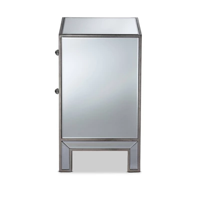 Fadri 2 Drawers Mirrored Nightstand - Baxton Studio 5 Fadri 2 Drawers Mirrored Nightstand - Baxton Studio - Image 3