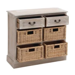 Wood Storage Accent Chest 4 Wicker Basket Drawers Taupe - Olivia & May -Famous Furniture Store GUEST 1bfe461e d8fd 4f96 acb4 fafa638e8c97