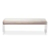 Hildon Modern And Contemporary Microsuede Fabric Upholstered Lux Bench With Paneled Acrylic Legs - Buff Beige - Baxton Studio -Famous Furniture Store GUEST 1c206c9b 0d22 4e6f a48b 5a243d01f2de