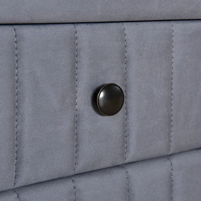 Velvet Upholstered Wooden Nightstand, Bedside Table With 2 Drawers-ModernLuxe 9 Velvet Upholstered Wooden Nightstand, Bedside Table With 2 Drawers-ModernLuxe - Image 7