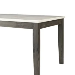 64" Merel Dining Table White Marble/Gray Oak - Acme Furniture -Famous Furniture Store GUEST 1d5224fc 16dd 40bd bcfe e32f942caa49