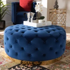 Sasha Velvet Upholstered Cocktail Ottoman Royal Blue/Gold - Baxton Studio 8 Sasha Velvet Upholstered Cocktail Ottoman Royal Blue/Gold - Baxton Studio -Famous Furniture Store GUEST 1de155a4 2c79 41a8 a53b 35da1b727842