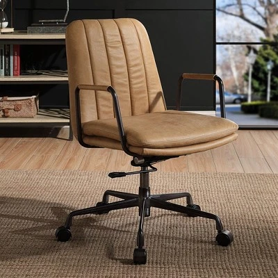 Simple Relax Top Grain Leather Upholstered Office Chair In Rum 3 Simple Relax Top Grain Leather Upholstered Office Chair In Rum