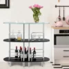 Costway Decorative Storage Cabinets Home Liquor Pub Table W/Tempered Glass Top & 2 Shelves -Famous Furniture Store GUEST 1e5c3188 4070 4f6f 8c49 da472bb1f1a2