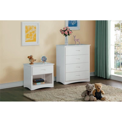 Galen 1-Drawer Transitional Wood Nightstand In White - Lexicon 3 Galen 1-Drawer Transitional Wood Nightstand In White - Lexicon