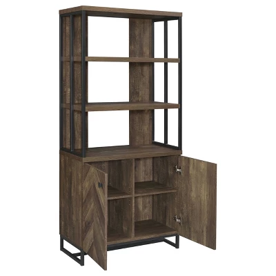 70.75" Milbrook 3 Shelf Bookcase Rustic Oak - Coaster 4 70.75" Milbrook 3 Shelf Bookcase Rustic Oak - Coaster - Image 2