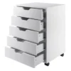 Halifax 5 Drawer Cabinet With Casters White - Winsome