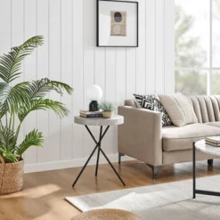 17.6" Round 3 Legged Industrial Style Side Table Cement - Danya B. -Famous Furniture Store GUEST 20235d23 df36 4d9c 994f fef3b65bb1cd