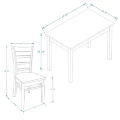 Glenwillow Home 48" Wood Dining Table + Slat Back Dining Chairs Dining Set (3-Piece Or 5-Piece Set) -Famous Furniture Store GUEST 202747be 1059 42d3 aa5f 992dbc700d9e