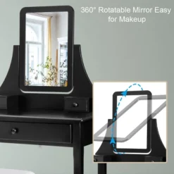 Costway Square Mirror Dressing Table Set Makeup Vanity For Bedroom, Living Room White/Black 15 Costway Square Mirror Dressing Table Set Makeup Vanity For Bedroom, Living Room White/Black -Famous Furniture Store GUEST 20e81ea1 39dd 4281 b88a 3c21233be6df