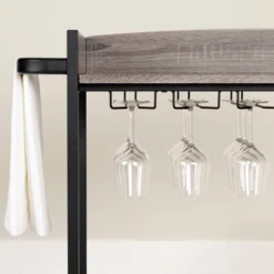 City Life Bar Cart With Wine Glass Rack - South Shore -Famous Furniture Store GUEST 216a8cd0 2b11 4c04 bcc0 94a727edfbf3