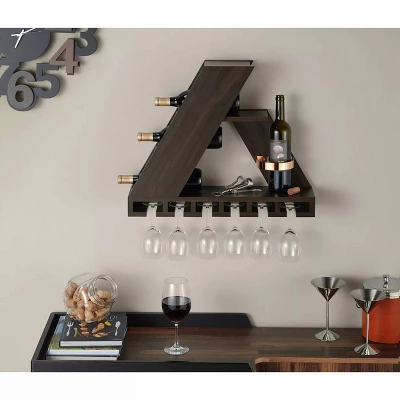 Quinne Compact Wine Rack Wenge - MiBasics 3 Quinne Compact Wine Rack Wenge - MiBasics