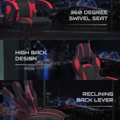 BlackArc Zulu Gaming Desk And Chair Set, Ergonomic Gaming Chair With USB Massage, Slide-Out Footrest, And Detachable Headrest Pillow -Famous Furniture Store GUEST 22a73930 5456 46d9 8d66 d8eb15b53a36
