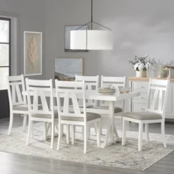 Miller Rectangular Trestle Base Dining Table White - Lifestorey -Famous Furniture Store GUEST 23d16a8b 4cb7 4a52 9f39 bce174877745