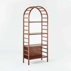 72" Holladay Curved Wooden Bookcase - Threshold™ Designed With Studio McGee -Famous Furniture Store GUEST 245145c7 43e9 43cb 9096 d7c8d5f6dc83