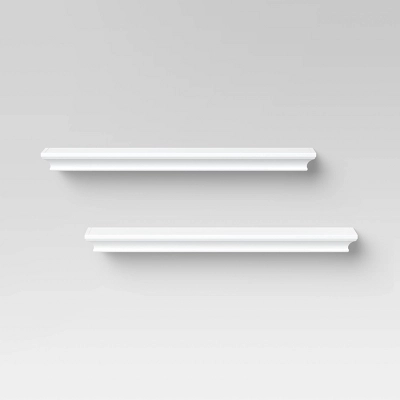 2pc Traditional Wall Shelf Set White - Threshold™ 3 2pc Traditional Wall Shelf Set White - Threshold™