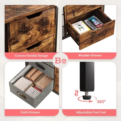 Bestier Buffet Hallway And Living Room Storage Cabinet With 7 Drawers For Home Office And Bedroom For Decluttering And Organization, Rustic Brown 3 Bestier Buffet Hallway And Living Room Storage Cabinet With 7 Drawers For Home Office And Bedroom For Decluttering And Organization, Rustic Brown