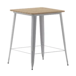 Flash Furniture Declan Commercial Indoor/Outdoor Bar Top Table, 31.5" Square All Weather Poly Resin Top With Steel Base -Famous Furniture Store GUEST 26712611 4c5b 4550 a23f 218143df4c43